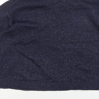 H&M Girls Blue Round Neck  Cotton Pullover Jumper Size 11-12 Years