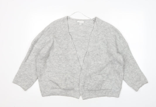 Womens UK Size XS Topshop Grey Cardigan Jumper