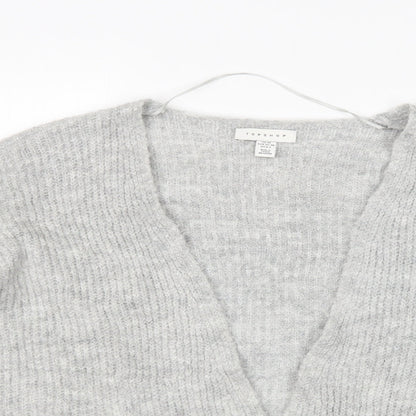 Womens UK Size XS Topshop Grey Cardigan Jumper