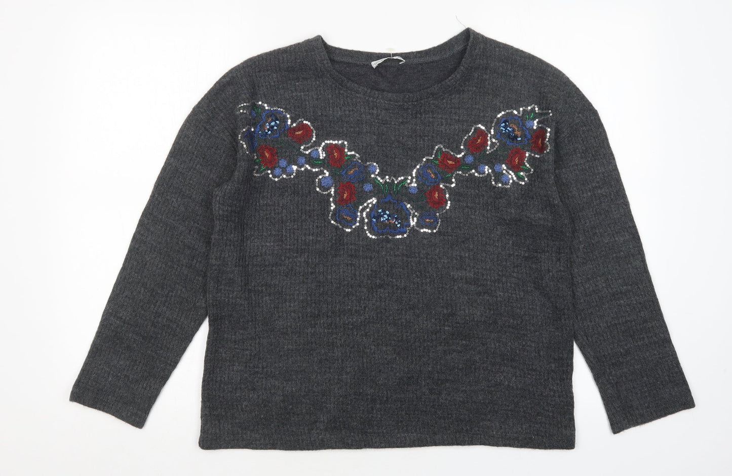Womens UK Size S Zara Grey Pullover Jumper