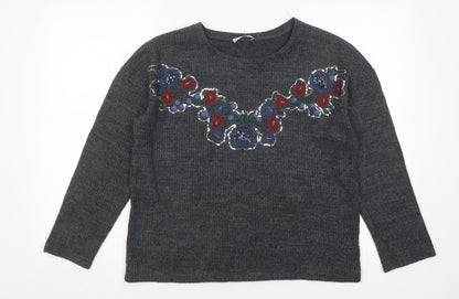 Womens UK Size S Zara Grey Pullover Jumper