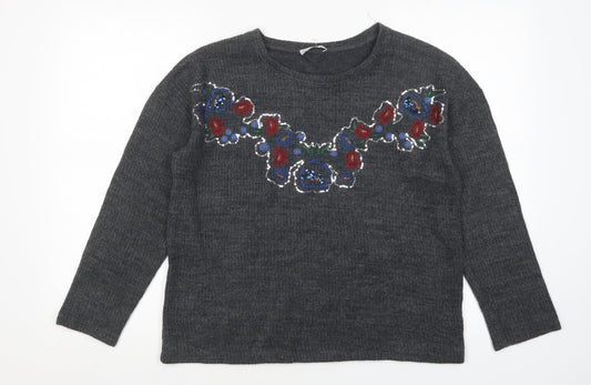 Womens UK Size S Zara Grey Pullover Jumper