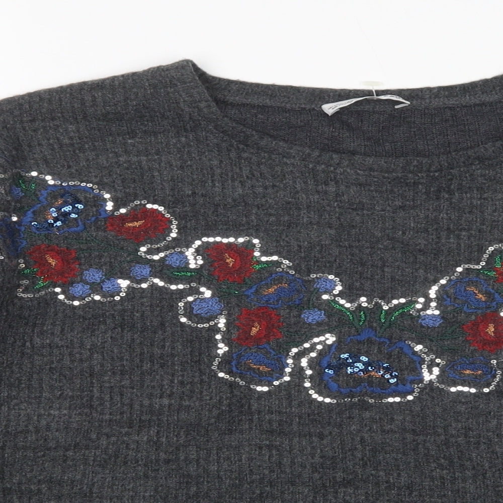 Womens UK Size S Zara Grey Pullover Jumper