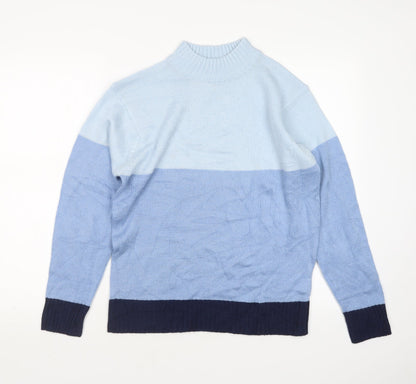 Damart Womens Blue Round Neck  Acrylic Pullover Jumper Size 10