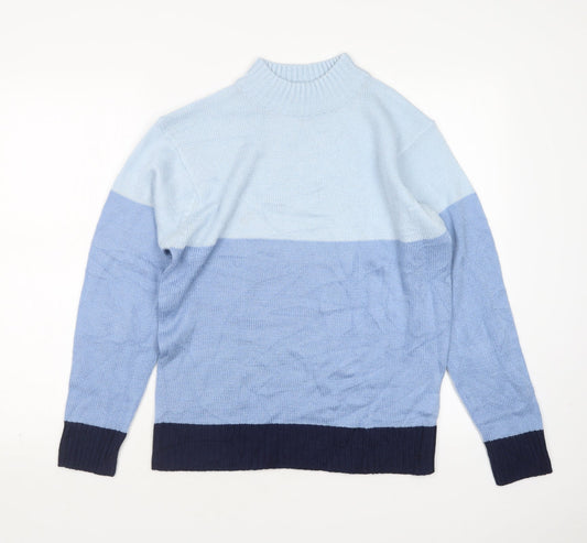 Damart Womens Blue Round Neck  Acrylic Pullover Jumper Size 10