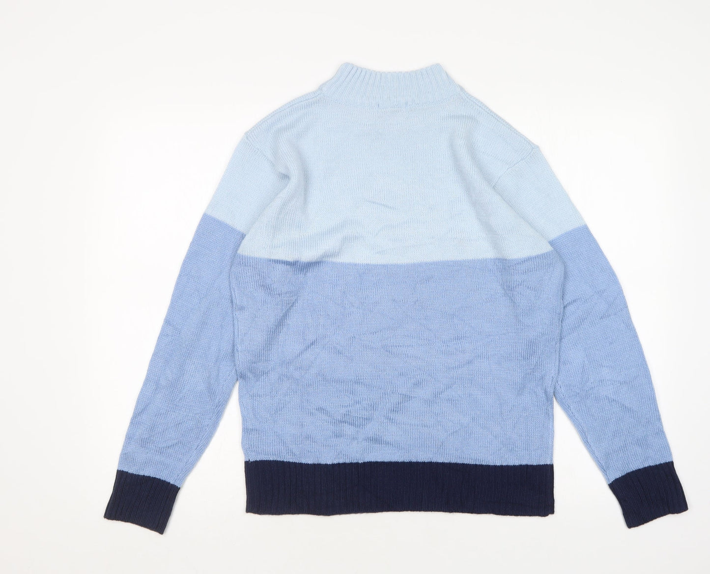 Damart Womens Blue Round Neck  Acrylic Pullover Jumper Size 10