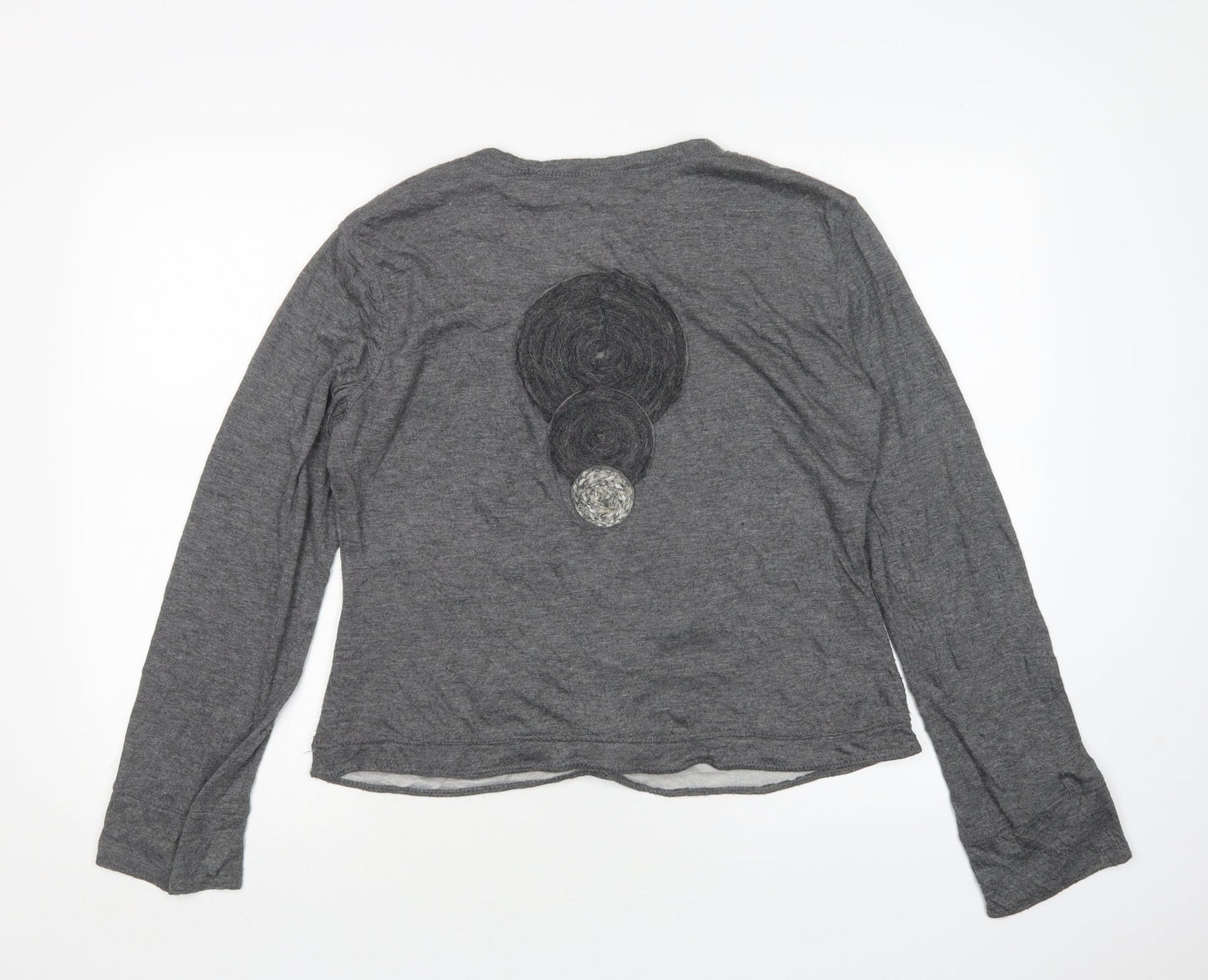 All Beutiful Womens Grey Round Neck  Polyester Pullover Jumper Size 16