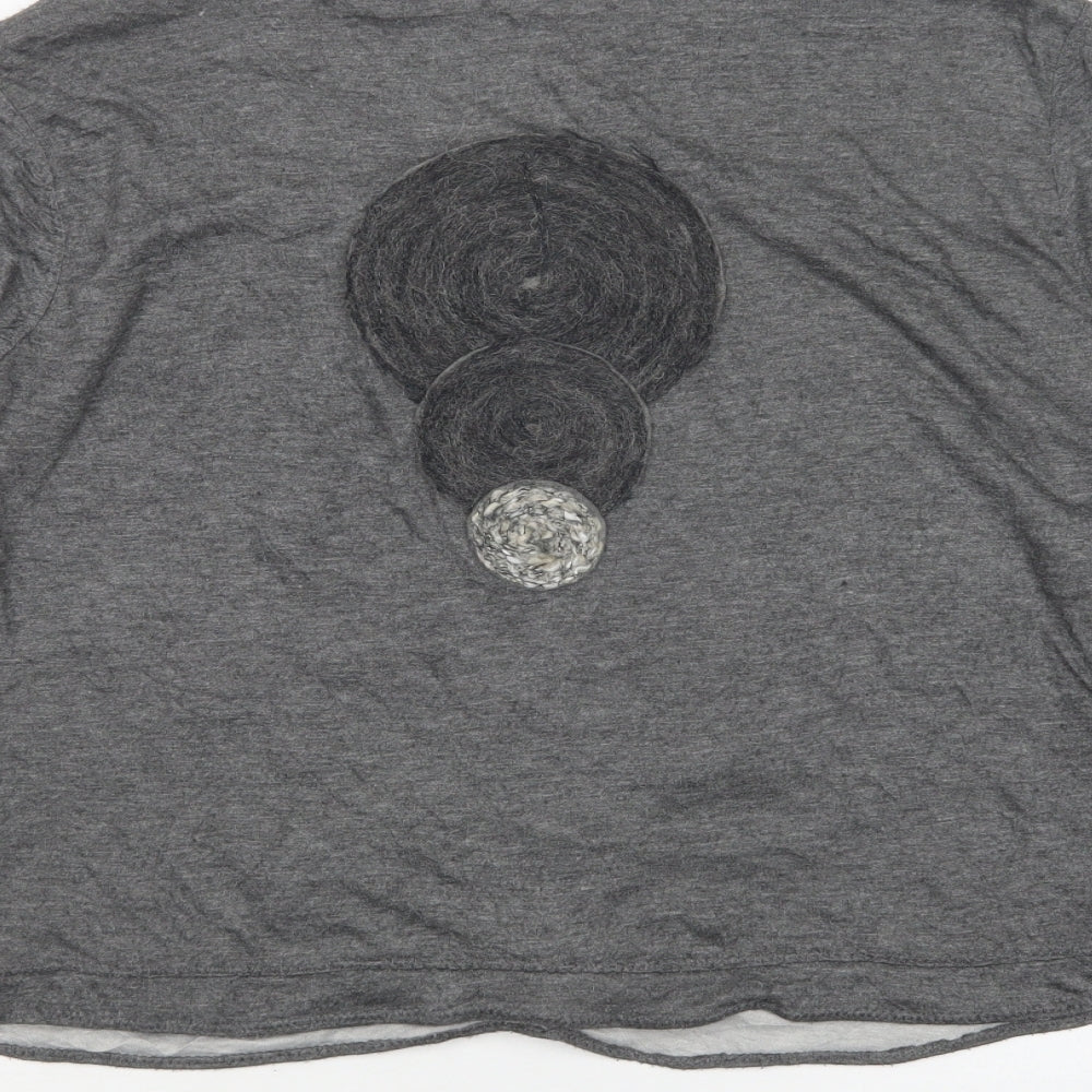 All Beutiful Womens Grey Round Neck  Polyester Pullover Jumper Size 16