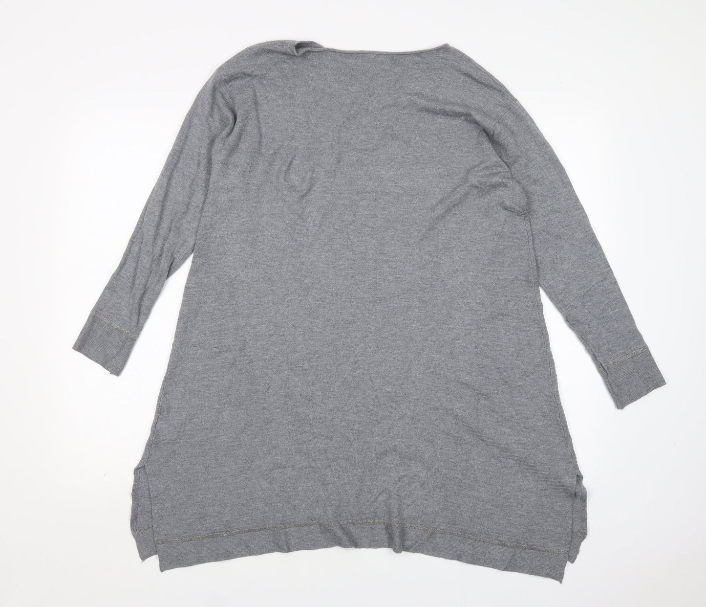 Evis Womens Grey  Viscose Jumper Dress  Size S  Round Neck