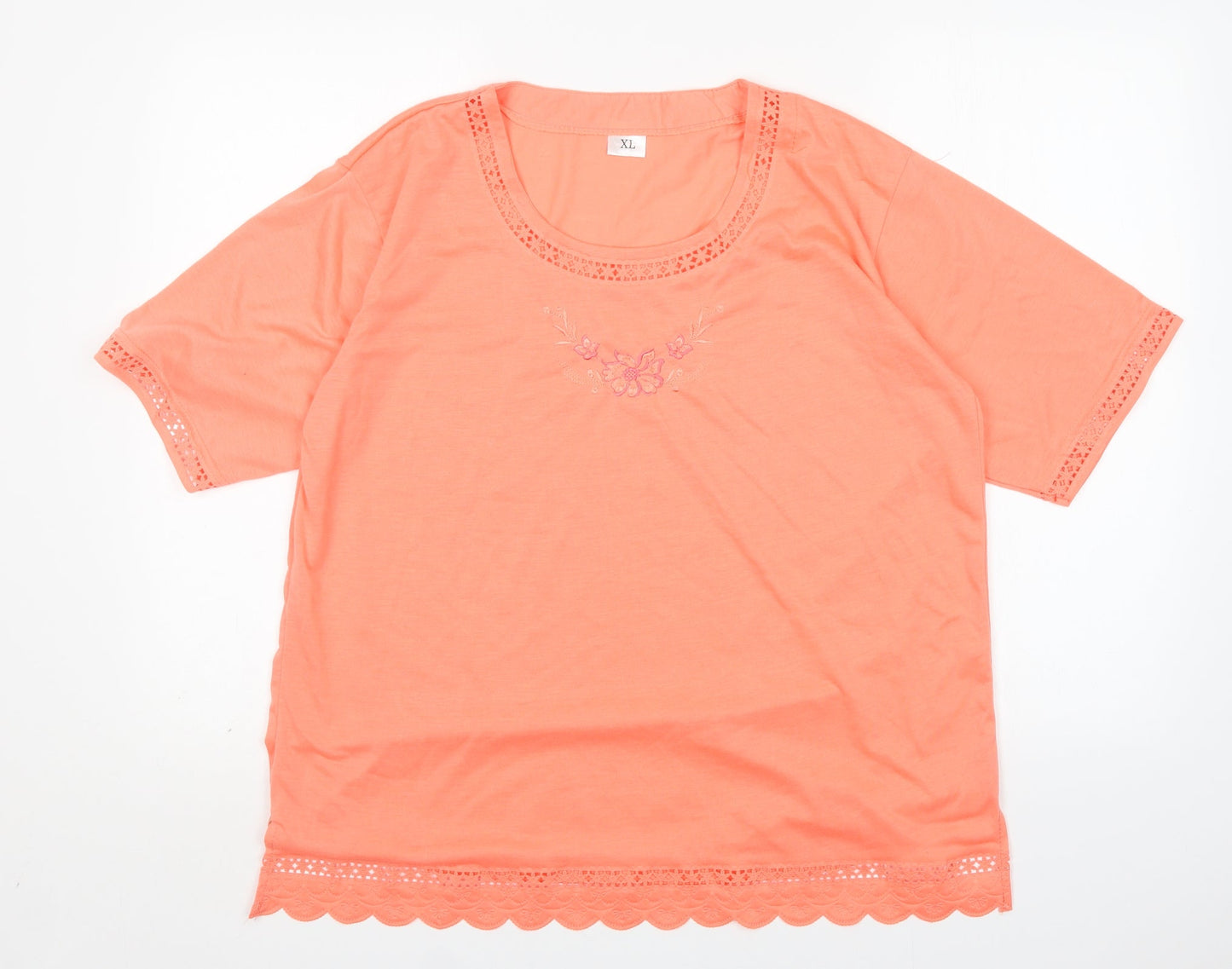 Womens UK Size XL Preworn Pink Basic T-Shirt