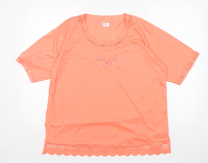 Womens UK Size XL Preworn Pink Basic T-Shirt