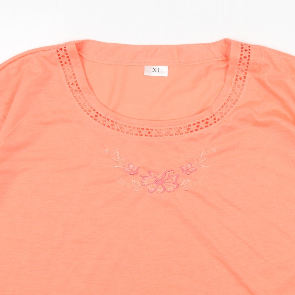Womens UK Size XL Preworn Pink Basic T-Shirt