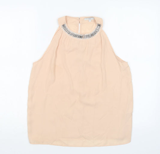 Womens UK Size 10 New Look Beige Basic Blouse