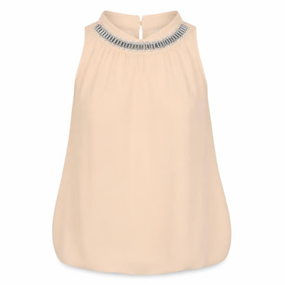 Womens UK Size 10 New Look Beige Basic Blouse
