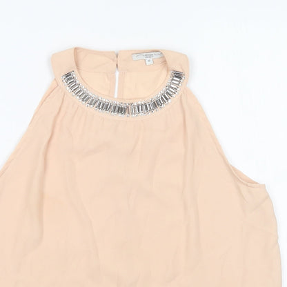 Womens UK Size 10 New Look Beige Basic Blouse