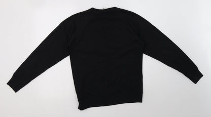 Fruit of the Loom Womens Black  Cotton Pullover Sweatshirt Size S
