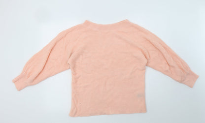 SheIn Womens Pink Boat Neck  Acrylic Pullover Jumper Size L