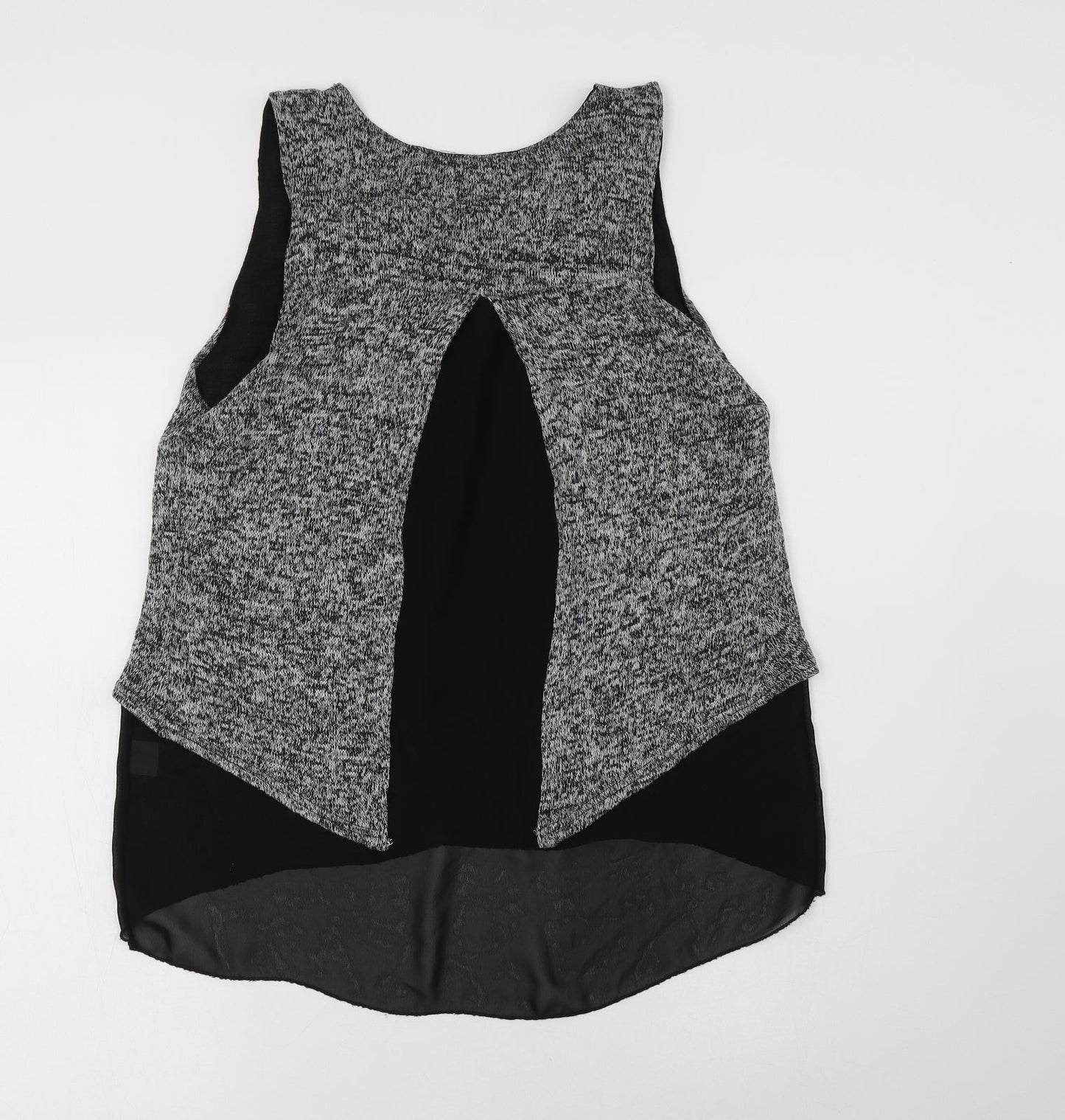 QED London Womens Grey  Acrylic Basic Blouse Size S Round Neck