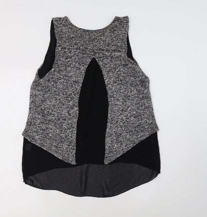 QED London Womens Grey  Acrylic Basic Blouse Size S Round Neck