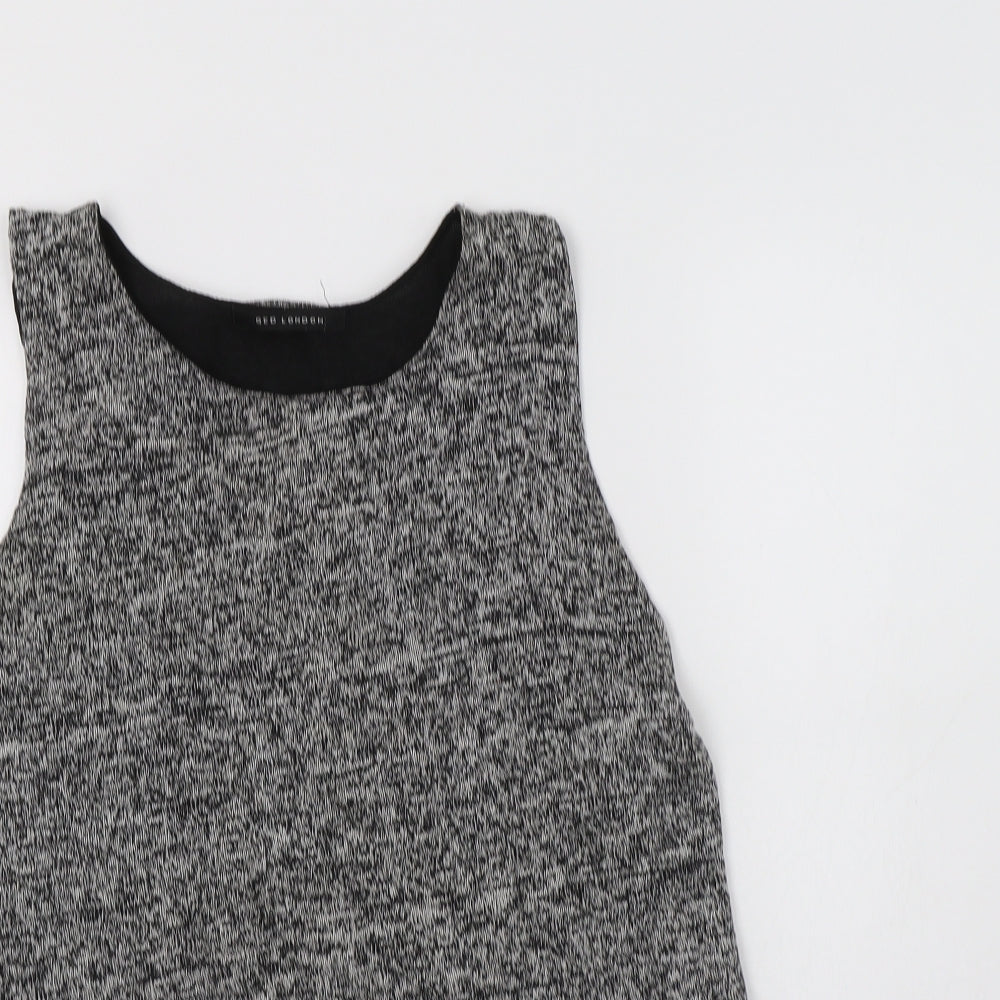 QED London Womens Grey  Acrylic Basic Blouse Size S Round Neck