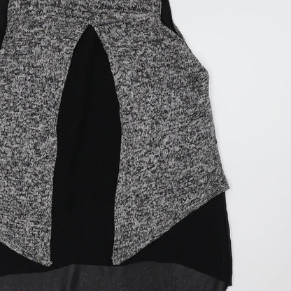 QED London Womens Grey  Acrylic Basic Blouse Size S Round Neck