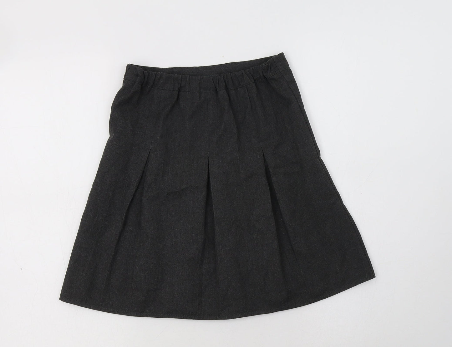 George Girls Grey  Polyester A-Line Skirt Size 8-9 Years  Regular Button - School Wear
