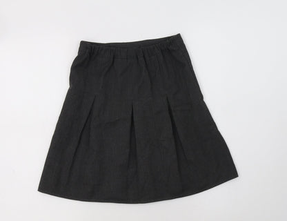 George Girls Grey  Polyester A-Line Skirt Size 8-9 Years  Regular Button - School Wear