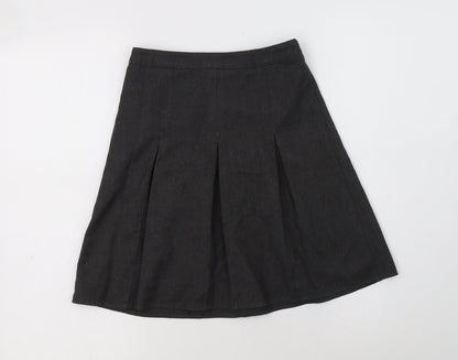 George Girls Grey  Polyester A-Line Skirt Size 8-9 Years  Regular Button - School Wear
