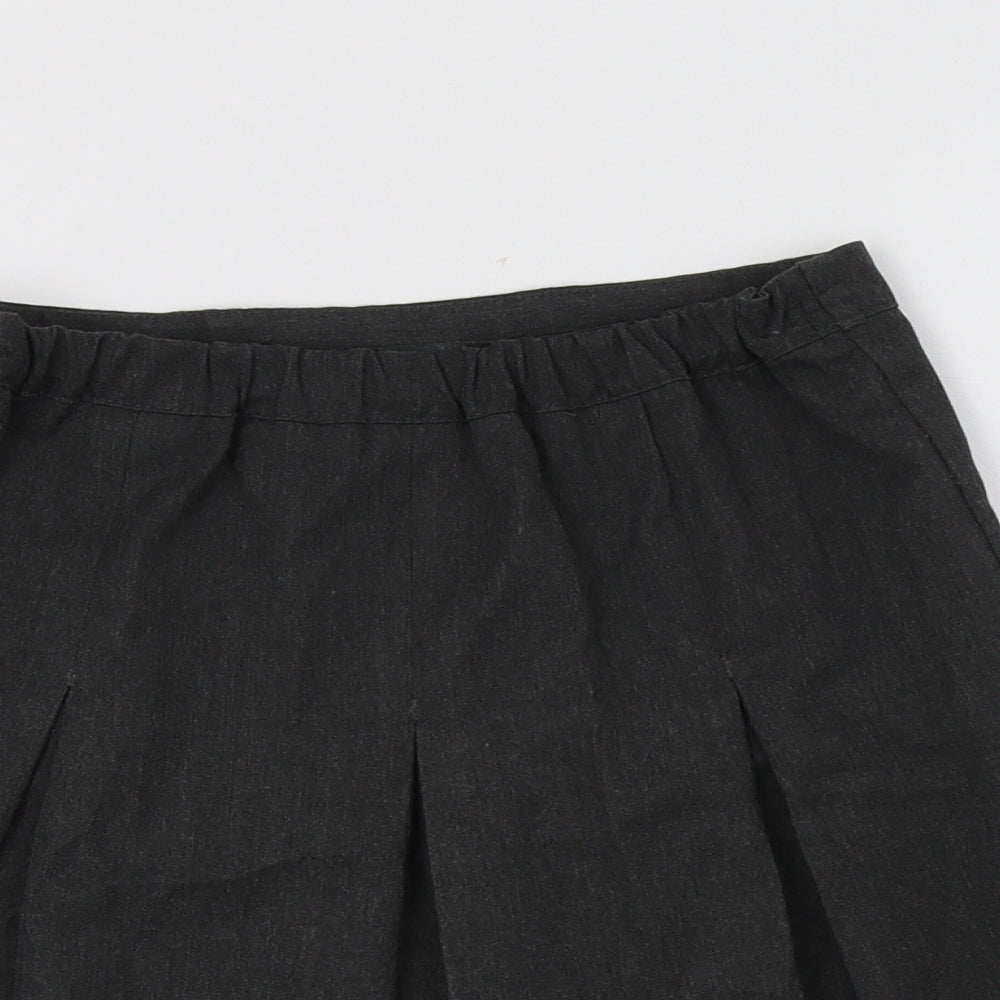 George Girls Grey  Polyester A-Line Skirt Size 8-9 Years  Regular Button - School Wear