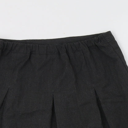 George Girls Grey  Polyester A-Line Skirt Size 8-9 Years  Regular Button - School Wear