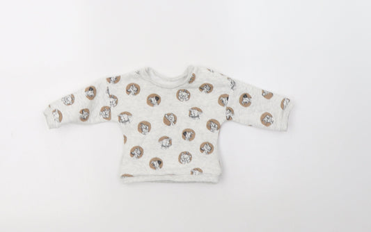 George Baby Grey Geometric Polyester Pullover Jumper Size 0-3 Months  Snap - Disney Characters
