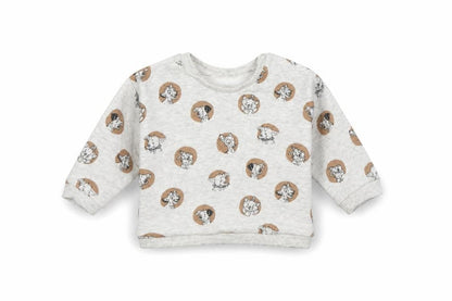 Front view of George Baby Grey Geometric Polyester jumper, size 0-3, Months Snap - Disney Characters