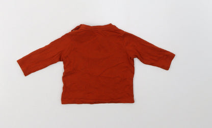 F&F Baby Brown  Cotton Basic T-Shirt Size 0-3 Months Crew Neck Snap - Cool Kid