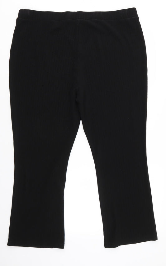 Papaya Womens Black Striped Trousers Size 21 in L25 in Regular - Same colour vertical pattern stripe