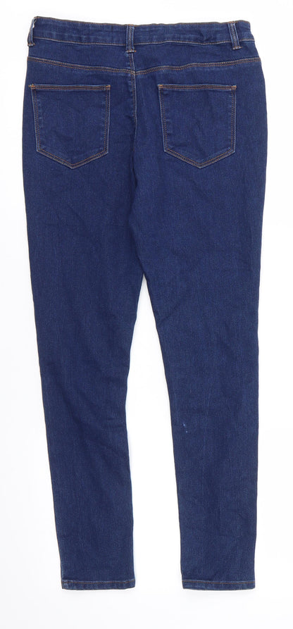 Miss Evie Girls Blue  Cotton Skinny Jeans Size 12-13 Years  Regular Zip - Indigo blue
