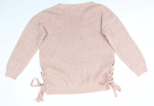 Womens UK Size M Peacocks Pink Pullover Jumper