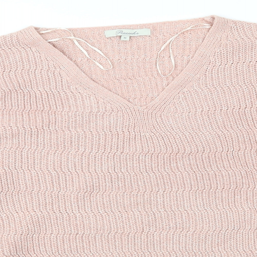 Womens UK Size M Peacocks Pink Pullover Jumper