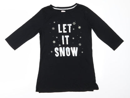 Additional front view of George women’s black solid polyester dress, size S, - let it snow sequinned