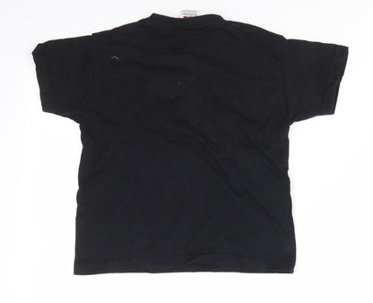Fruit of the Loom Boys Black  Cotton Basic T-Shirt Size 3-4 Years Round Neck Pullover - Ben X Dan