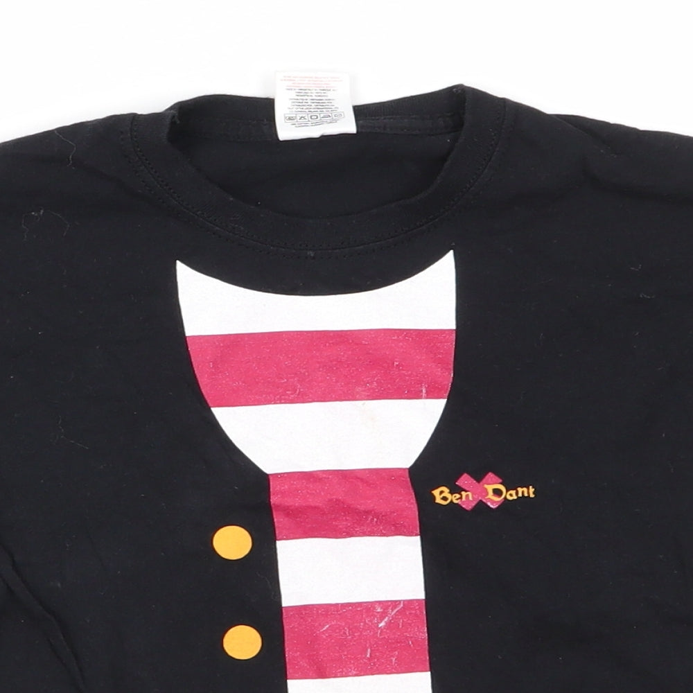 Fruit of the Loom Boys Black  Cotton Basic T-Shirt Size 3-4 Years Round Neck Pullover - Ben X Dan