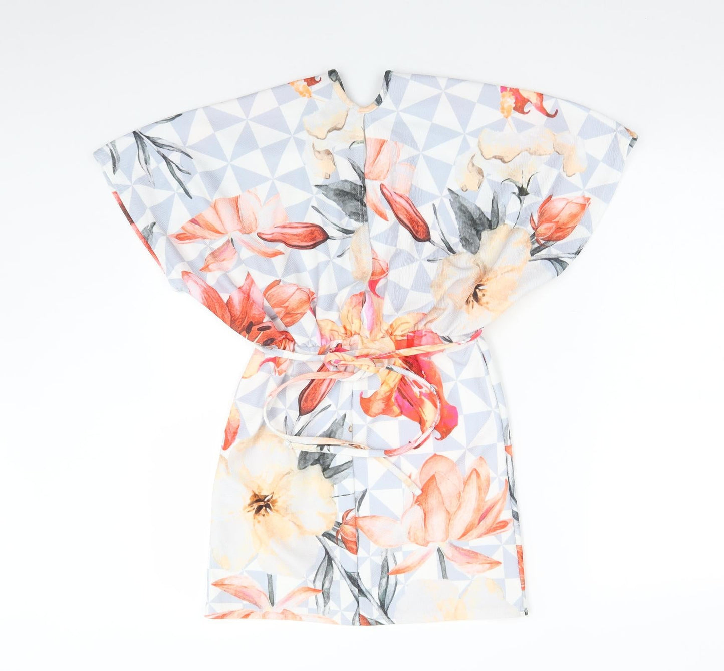 Boohoo Womens Multicoloured Floral Polyester Fit & Flare  Size 10  V-Neck