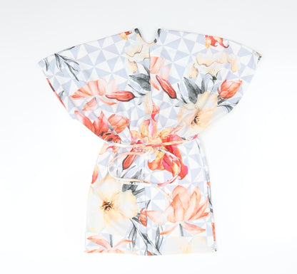 Boohoo Womens Multicoloured Floral Polyester Fit & Flare  Size 10  V-Neck