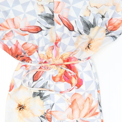 Boohoo Womens Multicoloured Floral Polyester Fit & Flare  Size 10  V-Neck