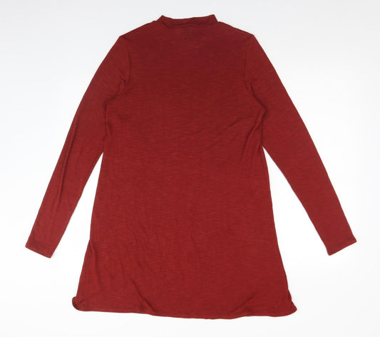 H&M Womens Orange  Viscose A-Line  Size 14  Mock Neck