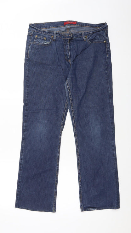 Womens UK Size 14 River Island Regular Fit Snow Pants Blue Trousers