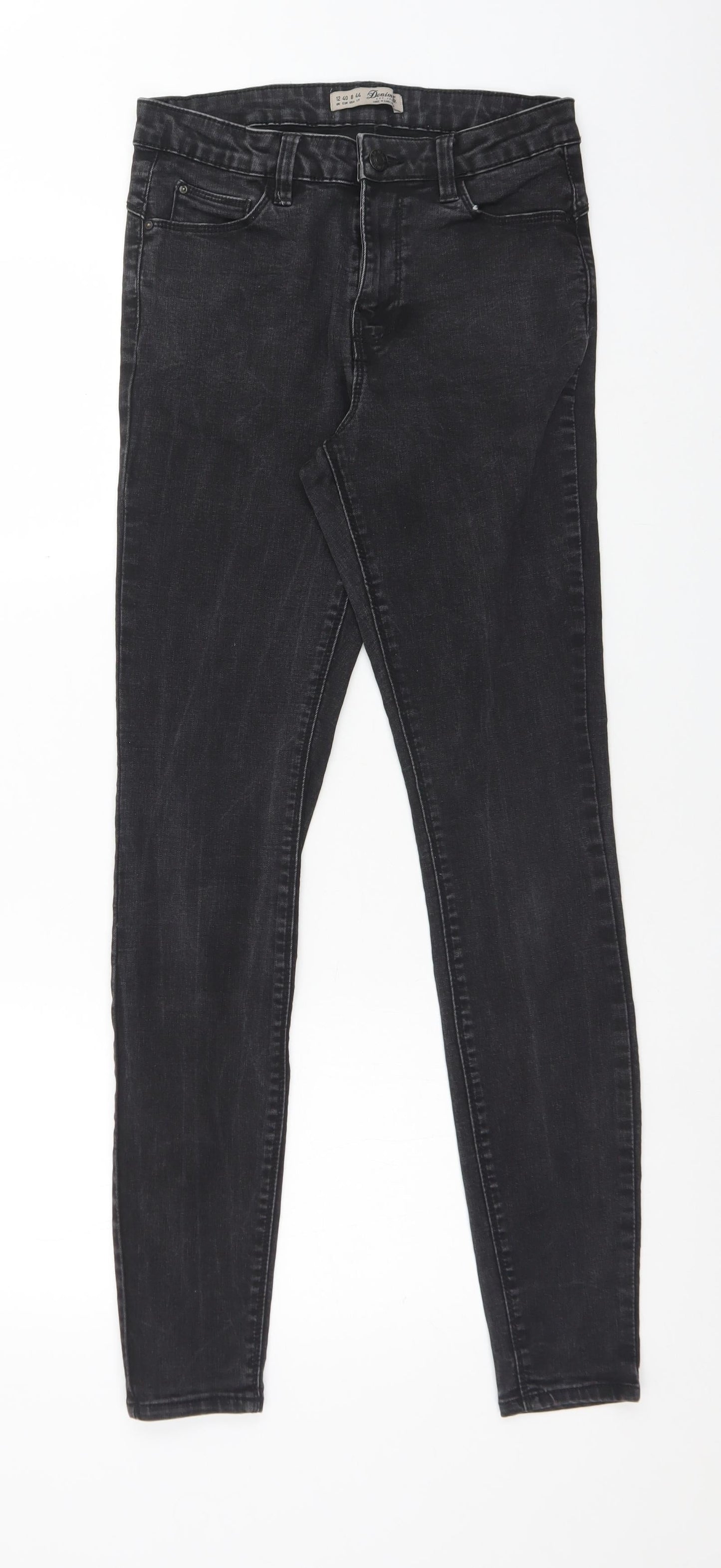 DENIM CO Womens Black  Cotton Skinny Jeans Size 12 L30 in Regular