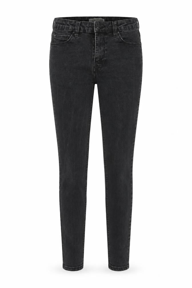 Front view of DENIM CO women’s black cotton skinny jeans, size UK 12, 30-inch leg regular