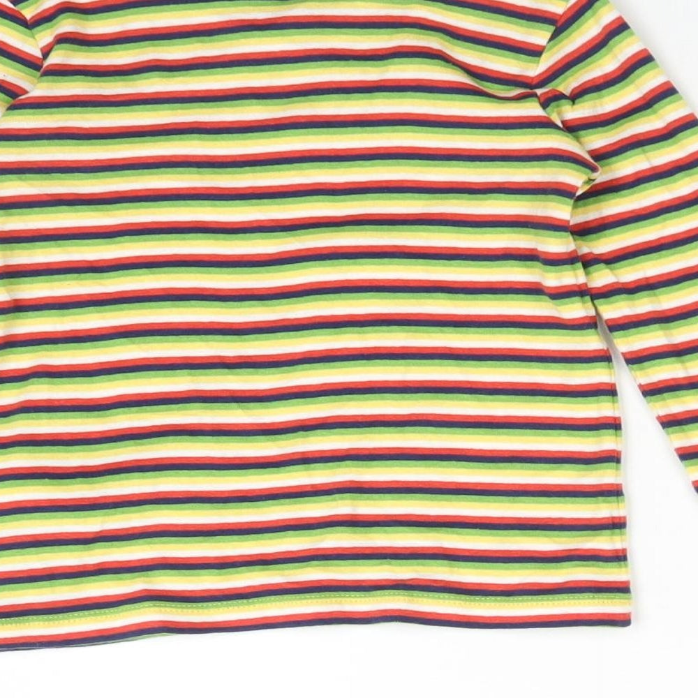 NEXT Girls Multicoloured Striped Cotton Basic T-Shirt Size 5 Years Crew Neck