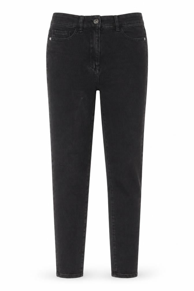 Front view of Next women’s grey cotton skinny jeans, size UK 10, 30-inch leg regular