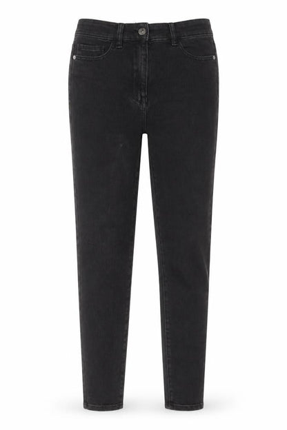 Front view of Next women’s grey cotton skinny jeans, size UK 10, 30-inch leg regular